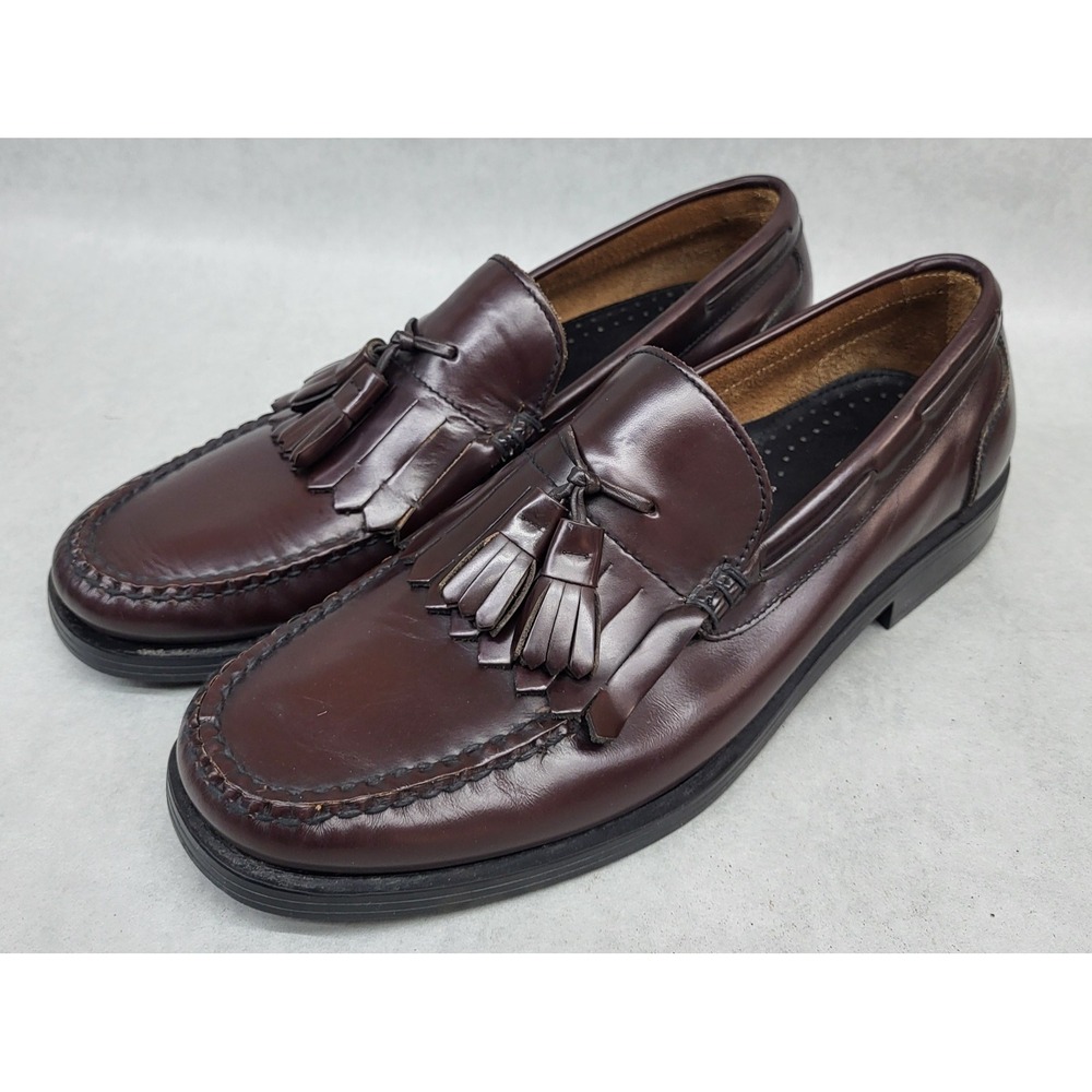 BASS COURIER (Sz 10 M) Cordovan Leather Kiltie Tassel Loafers Men's